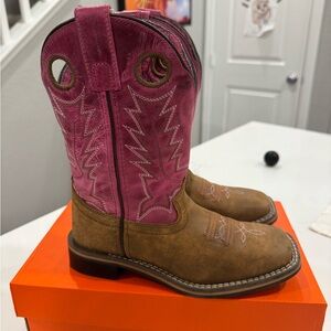 Shyanne Pink and Brown Western Boots